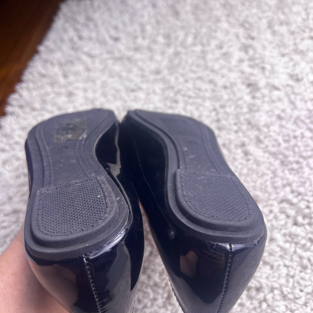WOMENS PIERRE DUMAS BLACK PATENT BALLET FLATS WITH RHINESTONES SIZE 7 EUC - Picture 14 of 15